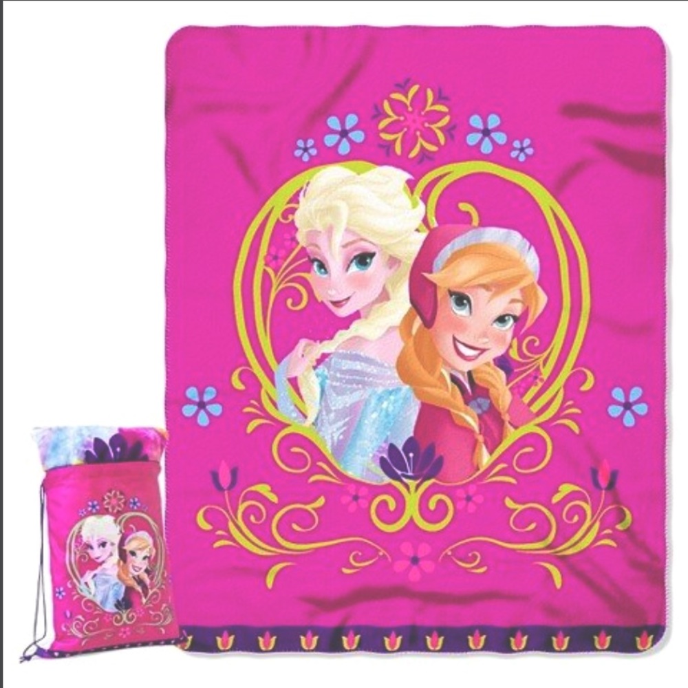 Disney frozen drawstring tote and throw set